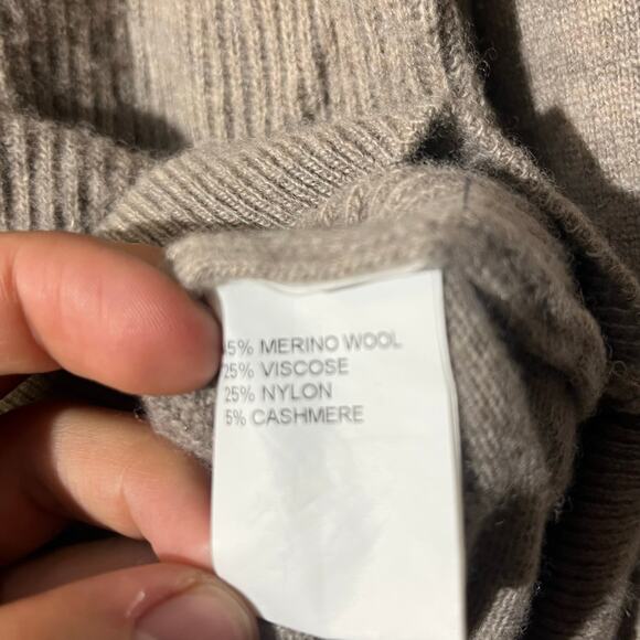 Filippo Riberti Quarter Zip Brown Wool Cashmere Pullover Sweater Men’s Size XL - Picture 4 of 8